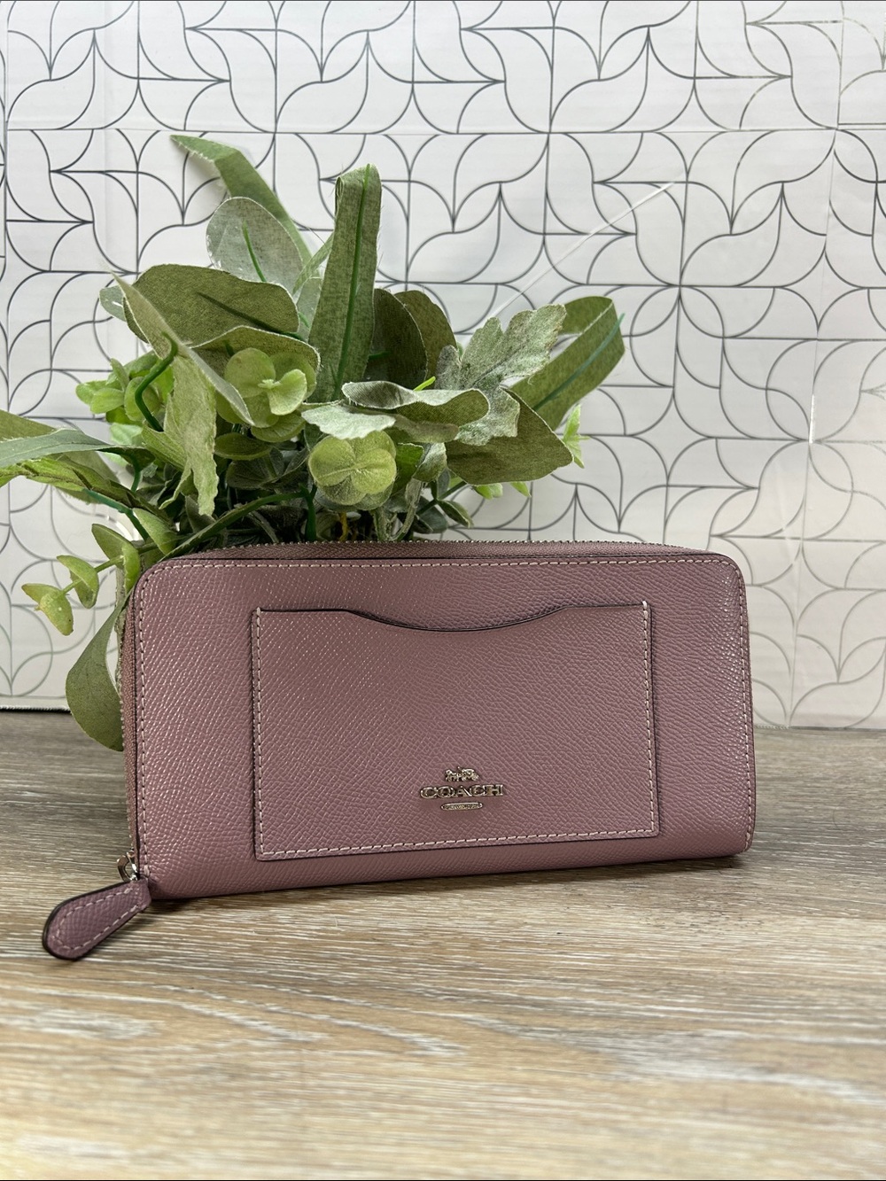 Coach Pink Leather Zip Wallet
